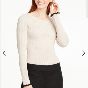 Ruffle Pointelle Sweater